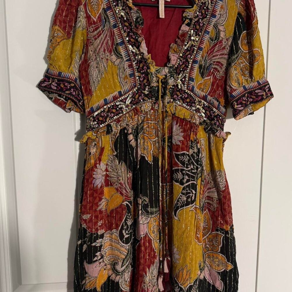 Verb for Anthropologie multicoloured mini dress with ruffle details - Picture 7 of 7